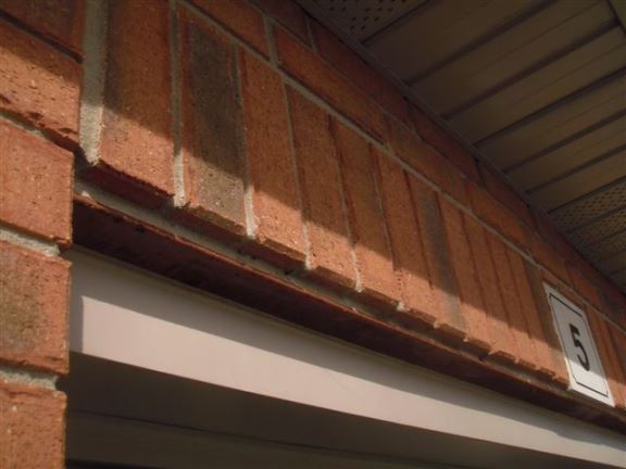 Metal lintels above windows and doors almost never get painted and will rust.